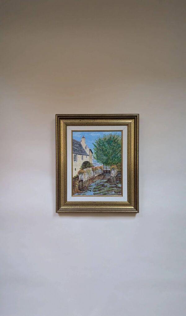 Peinture à l’huile – Scène de village