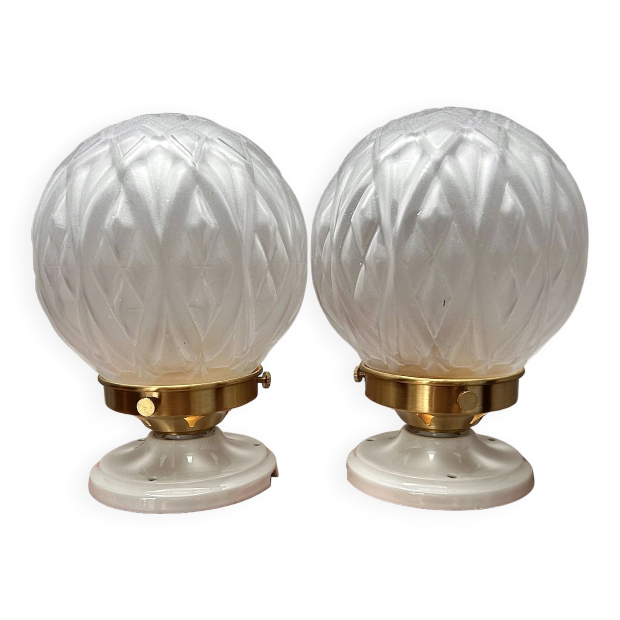 Pair of Art Deco globe wall lights