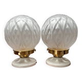 Pair of Art Deco globe wall lights