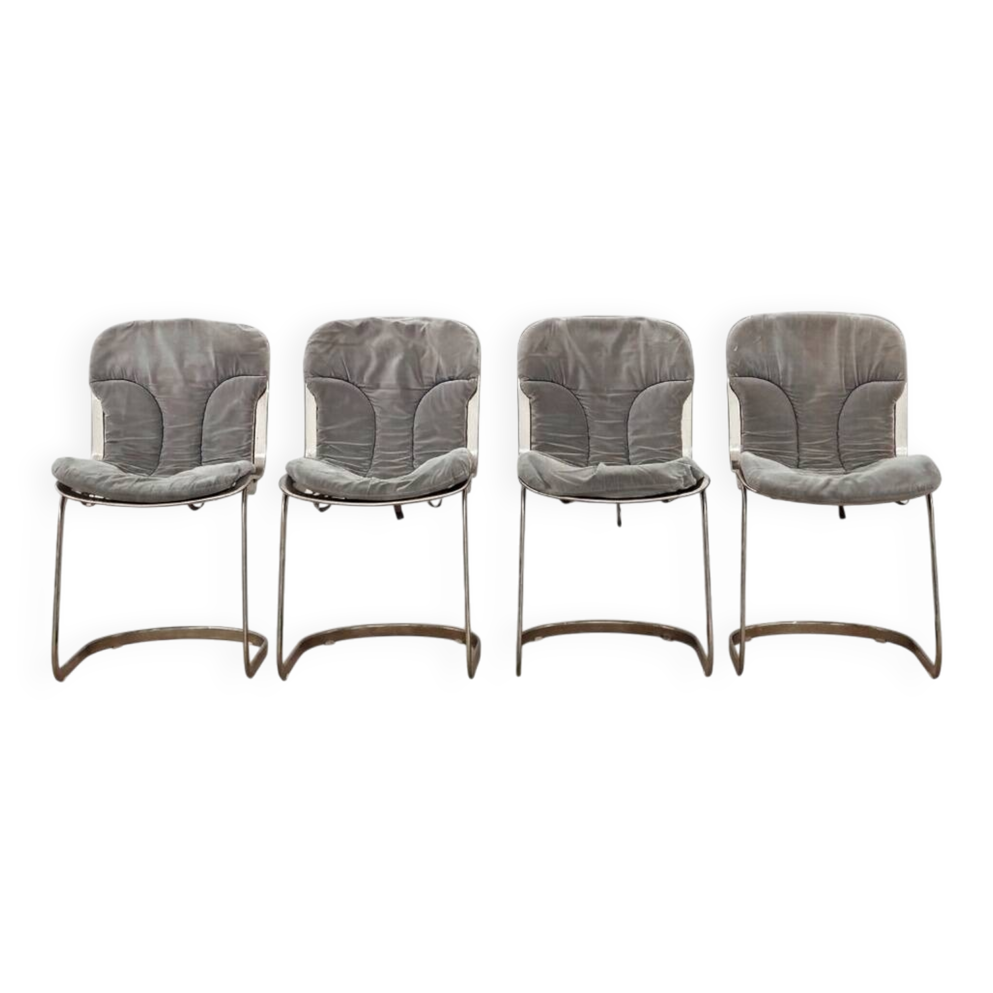 Set of 4 Cidue chairs signed by Willy Rizzo – Italian design, 1970s.
