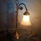 1900 beautiful brass desk lamp patina with its tulip art deco 44x25cm,