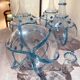 18th Century Italian Murano Clear Glass and Blue Trimmed Blown Glass Bottle