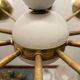 White Brass Opaline Glass Sputnik Chandelier 10 lights