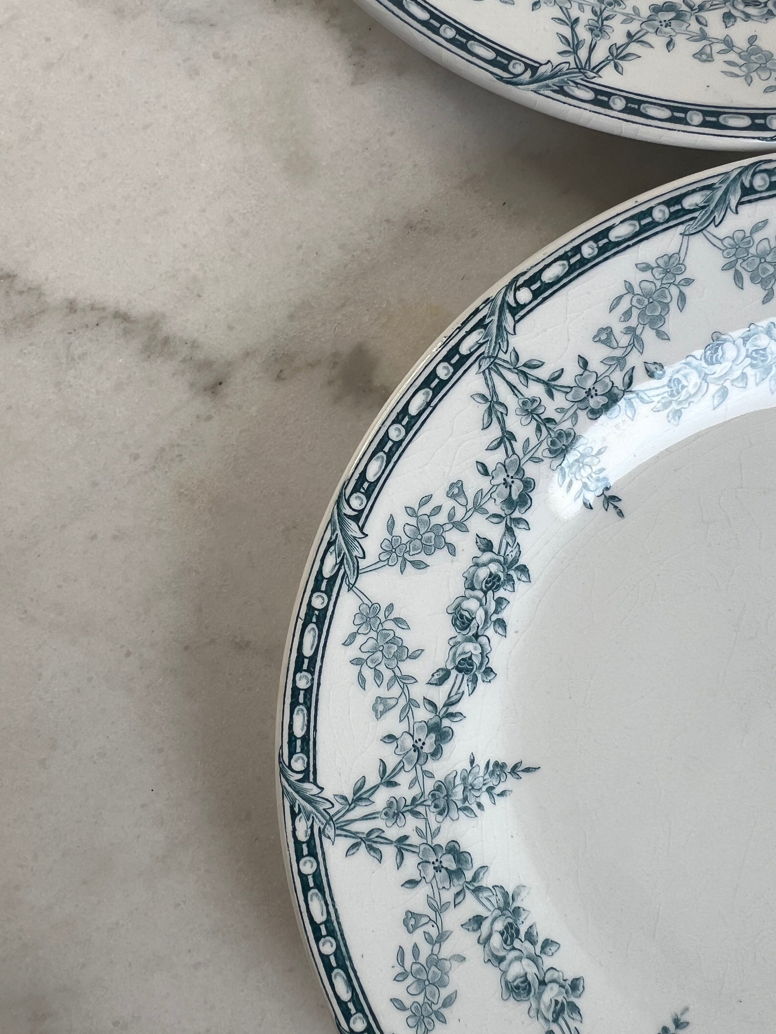 Set of 4 flat plates Creil and Montereau Labrador