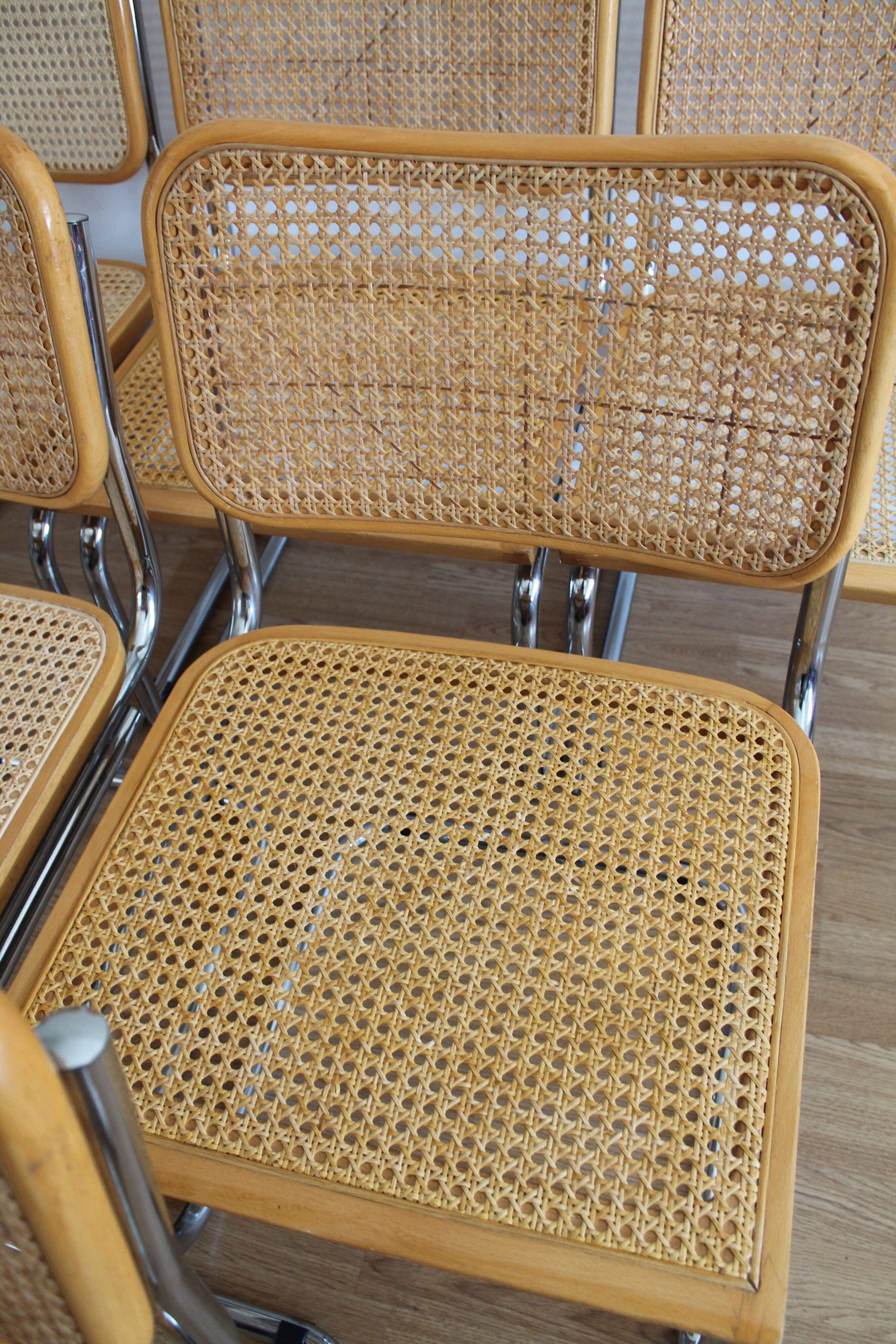 Lot de 6 chaises Cesca B32 par Marcel Breuer