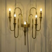 Monumental bronze wall light with 5 arms, neoclassical Art Deco from the 1940s.