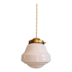 Art Deco pendant light in white opaline glass, 1920s-30s