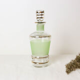 Green granite glass decanter, vintage