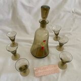 Carafe en verre  6 anciens verres