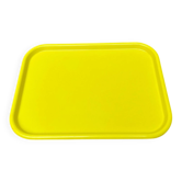 Plateau en plastique jaune Leguval allemand de l'ère spatiale du milieu du siècle de Bayer, années 1960