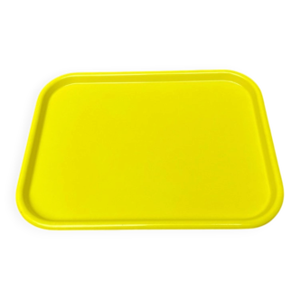 Yellow plastic plateau by Leguval, German, mid-century space age design by Bayer, 1960s.