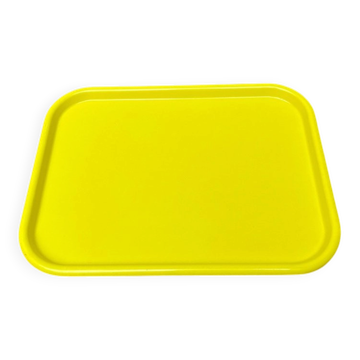 Yellow plastic plateau by Leguval, German, mid-century space age design by Bayer, 1960s.