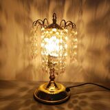 Table lamp with glass pendants