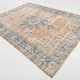 7x10 Turkish Blue & Peach Handmade Persian Rug, 220x304Cm