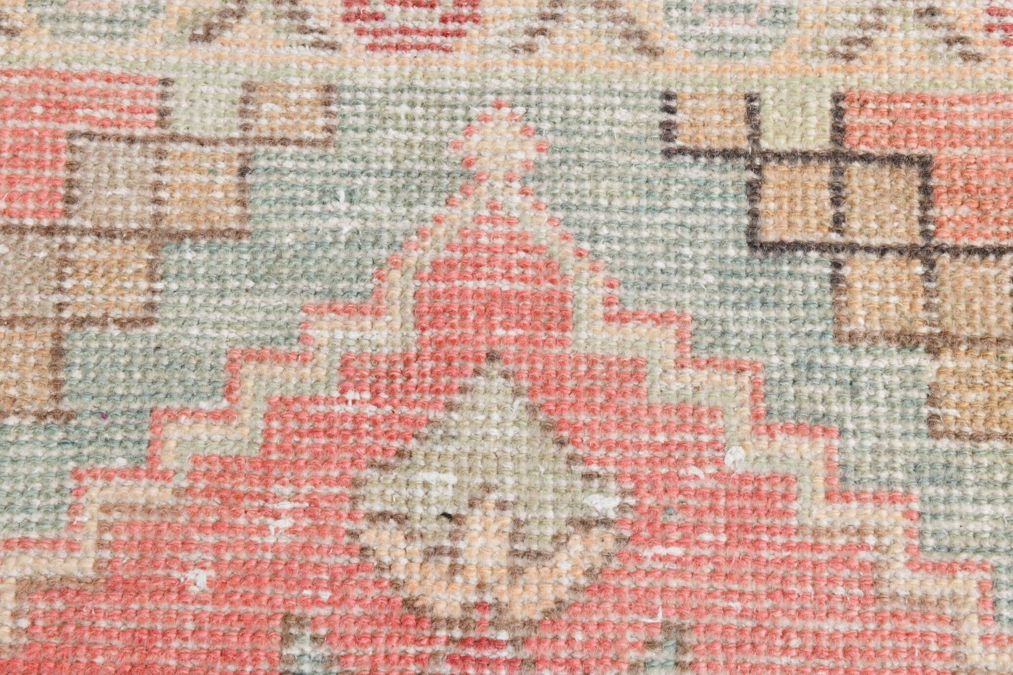 3x9 Red & Beige Vintage Persian Runner Rug, 98x285Cm SK 21187