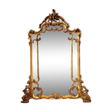 Antique mirror with carved gilded wood glazing beads 164x127