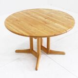 Table à manger vintage ronde extensible danoise Vamdrup Stolefabrik 1960