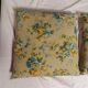 Pair of cushions feather down floral fabric old