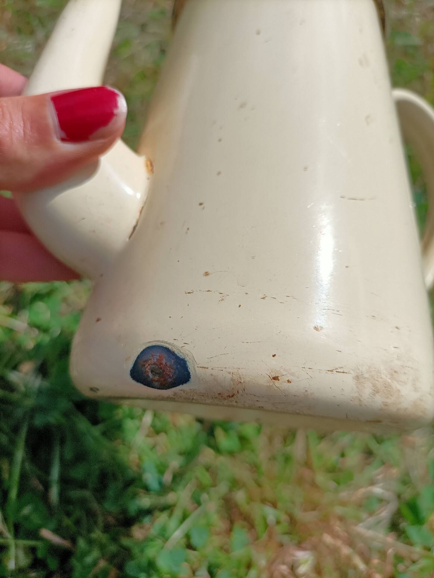Small retro enamelled metal coffee pot 💐