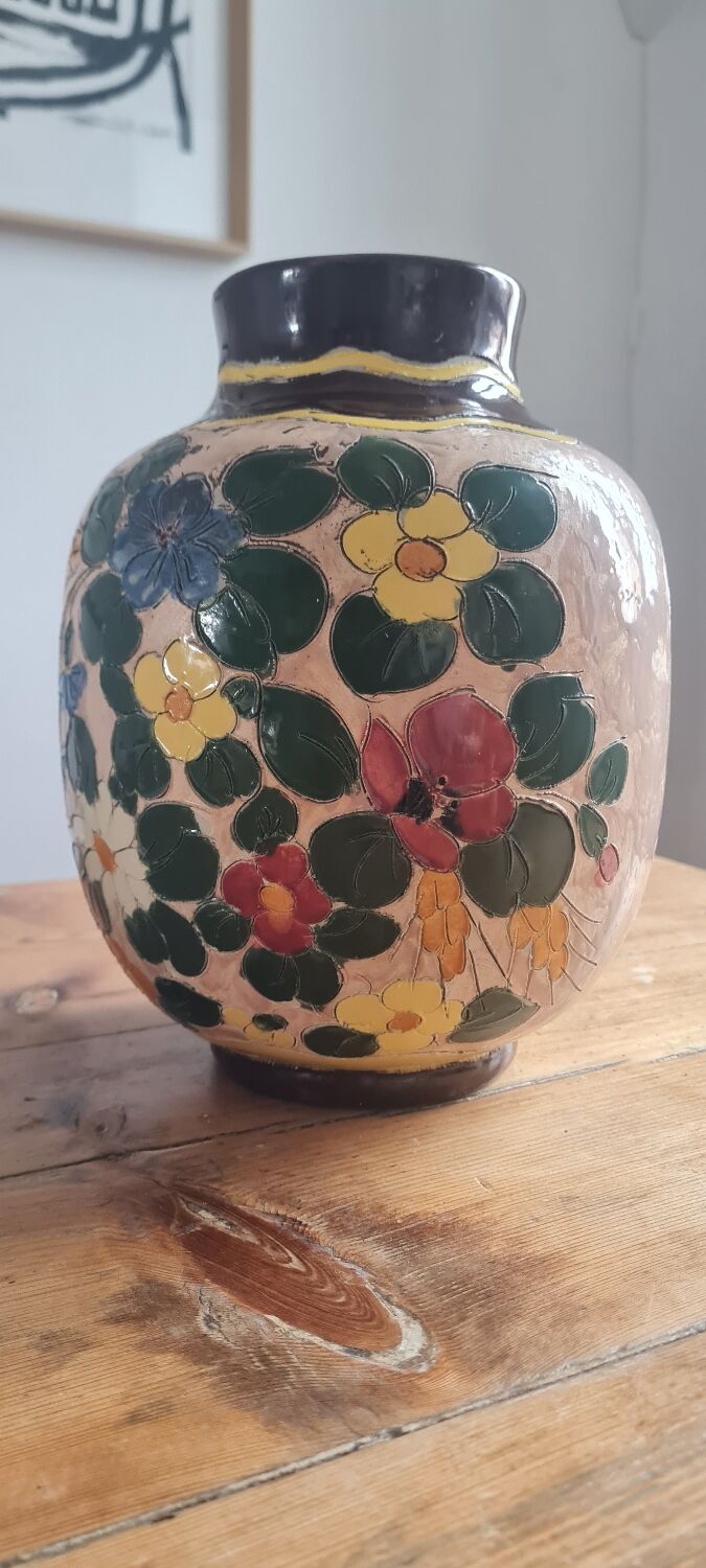Vallauris earthenware vase
