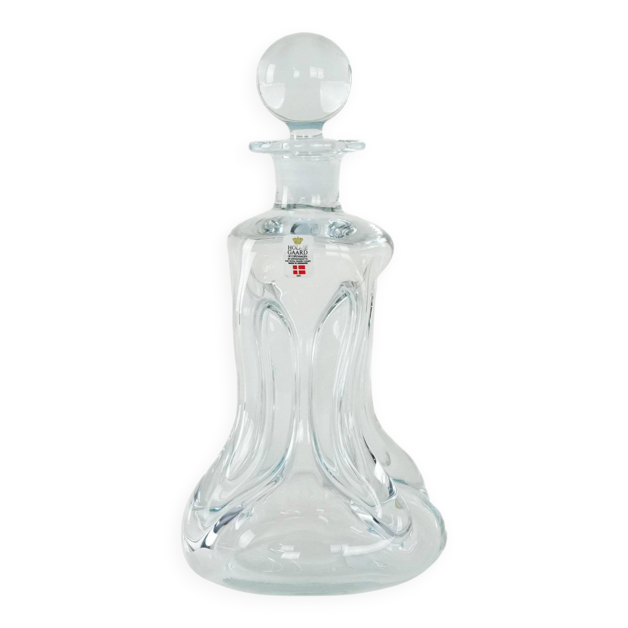 Glass carafe Kluk, Danish design, 1970s, manufactured by Holmegaard