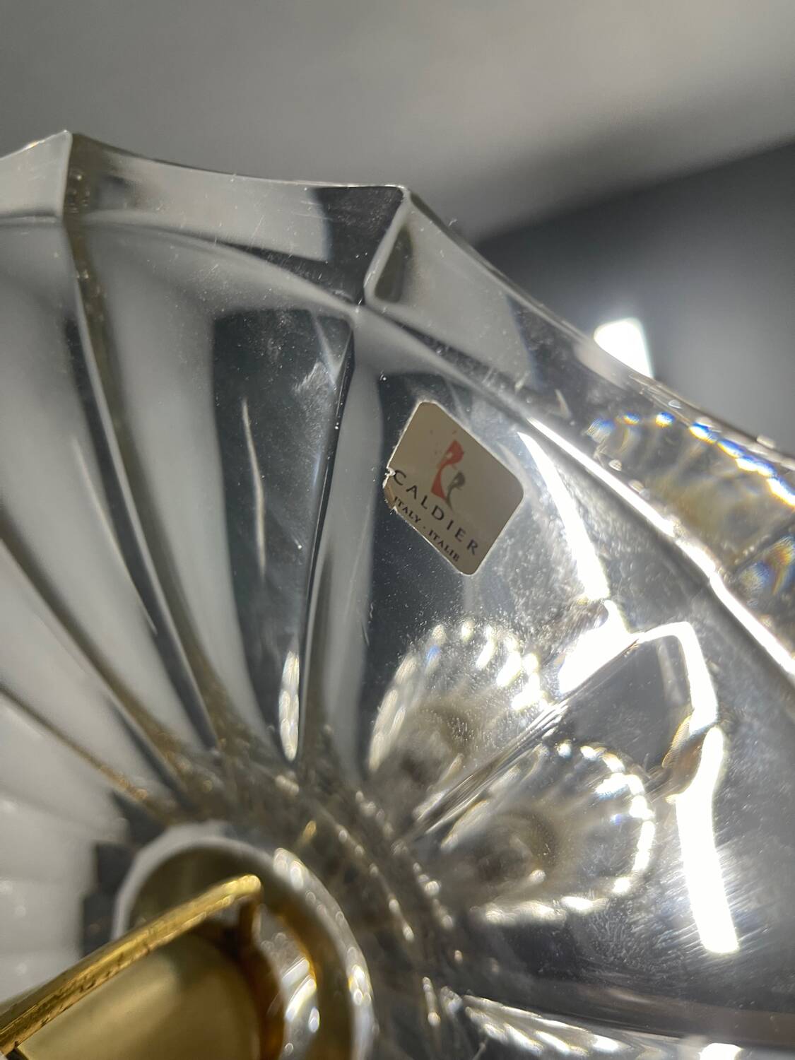 Vintage Crystal Pendant Light by Caldier, Italy, 1970s