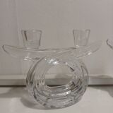 Pair of crystal candle holders from Vannes Le Chatel