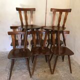 Set of 8 vintage brasserie chairs