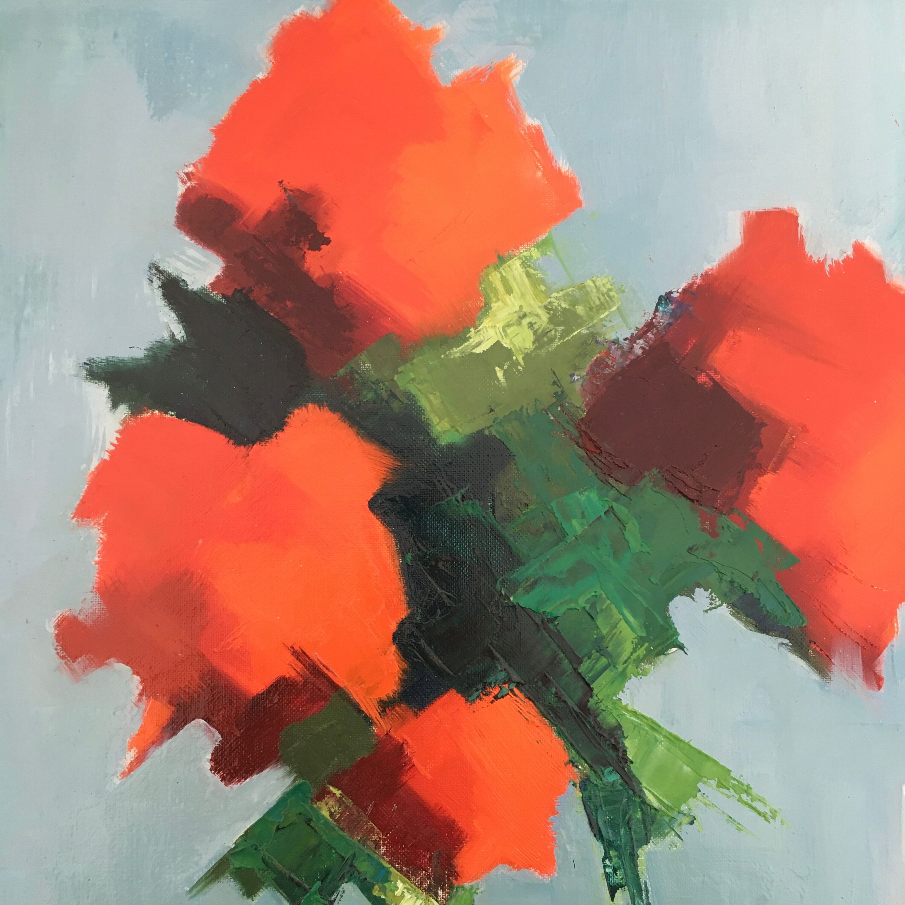 Table bouquet red and candle