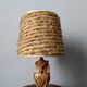 Lampe chouette hibou vintage abat-jour en laine fabrication artisanale