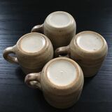 Set of 4 beige stoneware cups