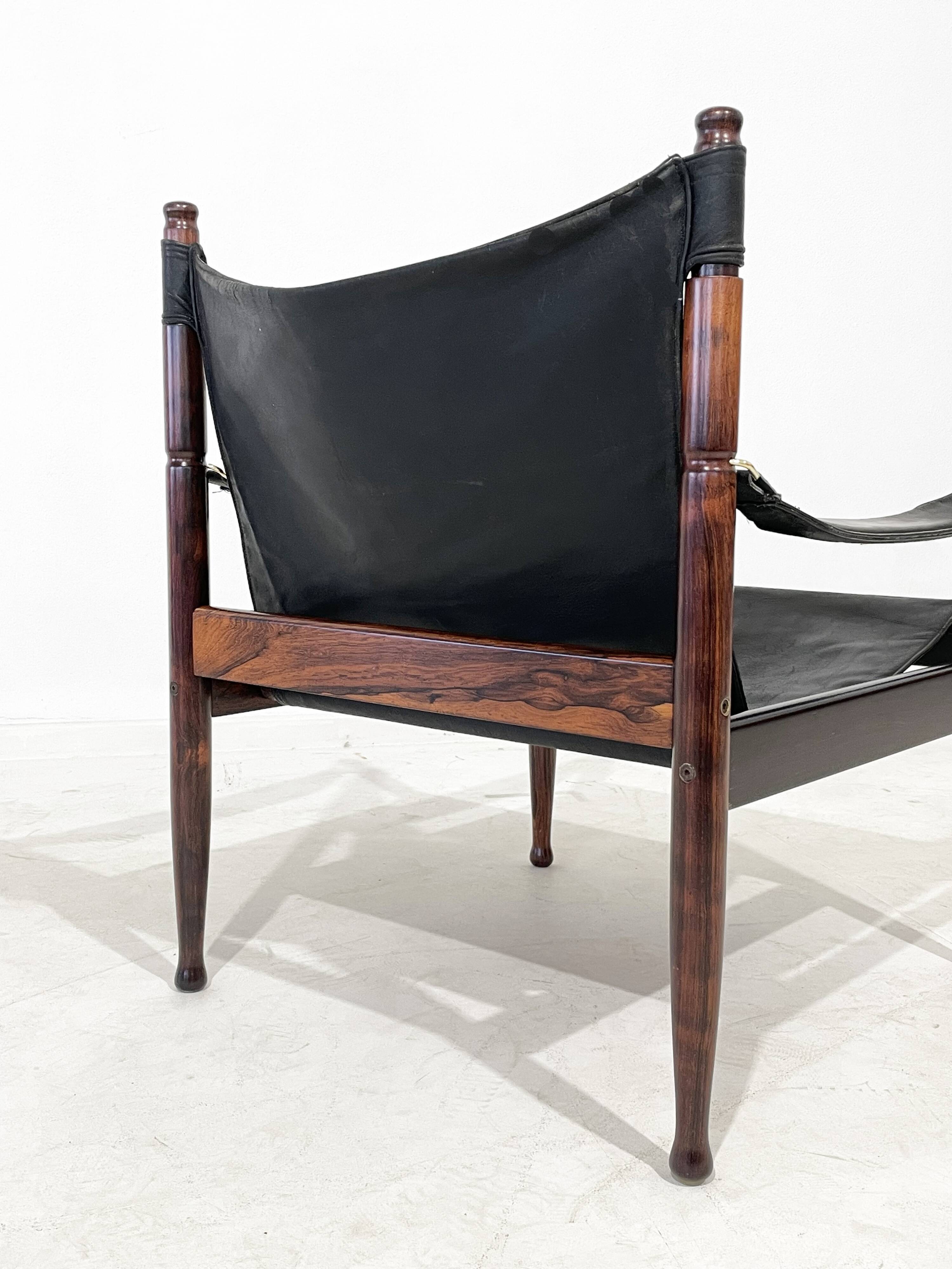Erik Wørts for Niels Eilersen rosewood and leather lounge chair