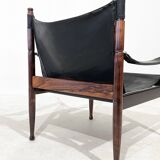 Erik Wørts for Niels Eilersen rosewood and leather lounge chair