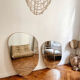 IRREGULAR TRAPEZE MIRROR ORGANIC GOLDEN BRASS MINIMALIST