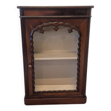 Mahogany display cabinet from the late 19th century, for standing or wall mounting.