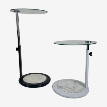 Ensemble de 2 tables d'appoint en marbre, 1980