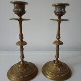 Brass collared candle holders