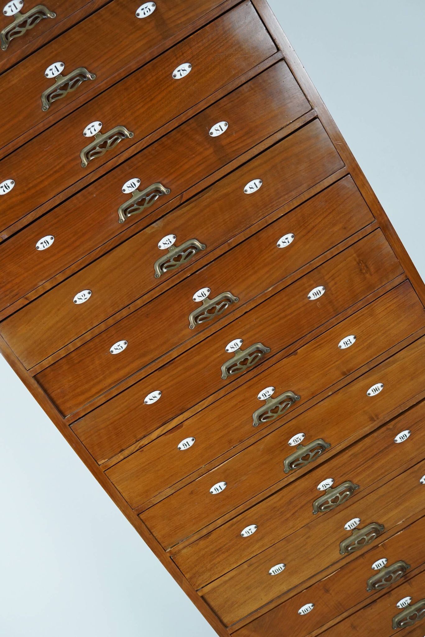 Very Tall Dutch Art Nouveau Walnut Apothecary Cabinet Barber Cabinet, 1900s