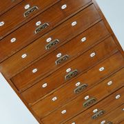 Very Tall Dutch Art Nouveau Walnut Apothecary Cabinet Barber Cabinet, 1900s