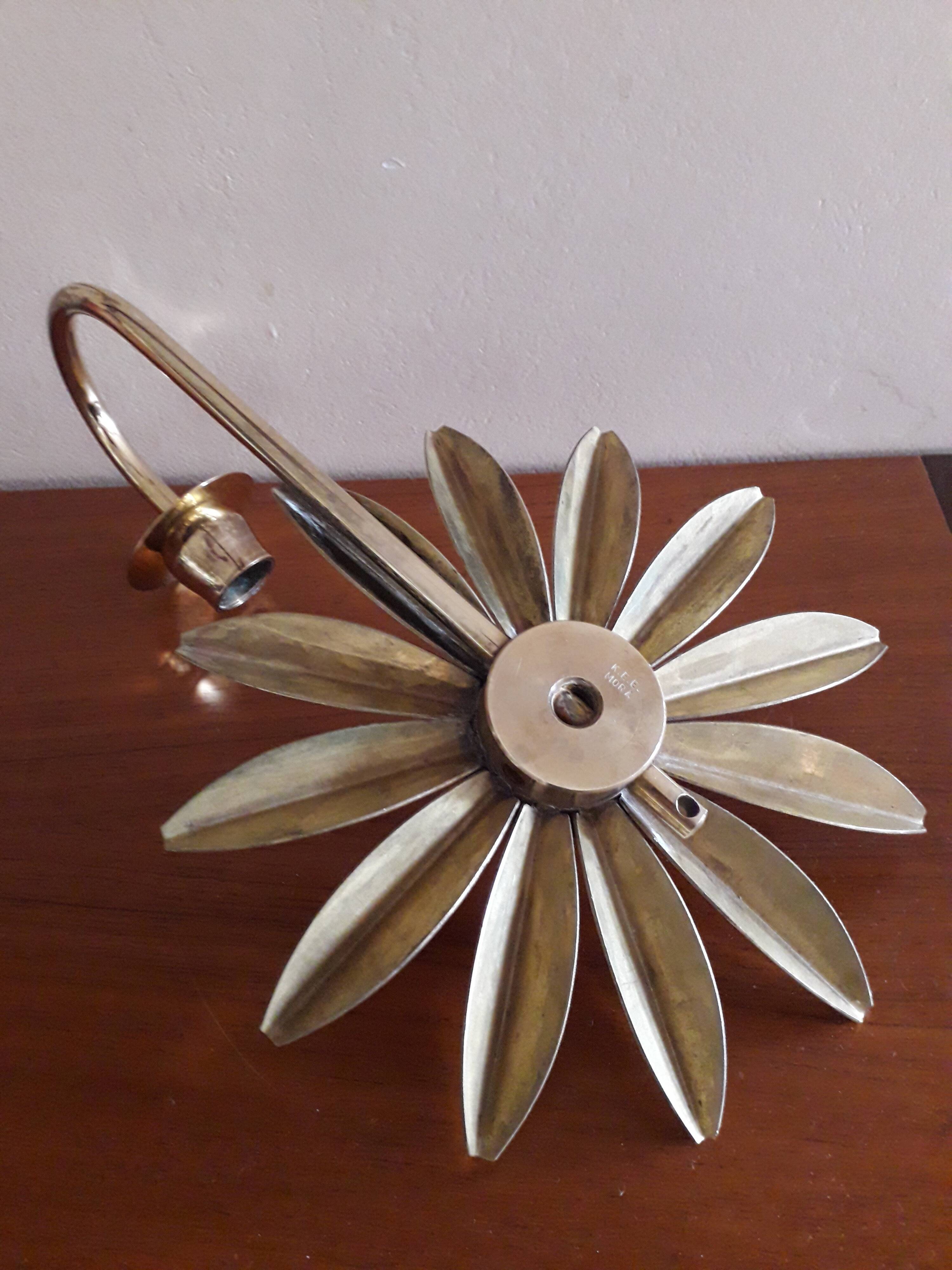 Brass candle holder for KEE Mora, Sweden, circa 1970