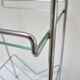Chrome metal glass saddle shelf magazine rack 70s