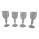 Set of 4 small shot glasses molded glass early twentieth century