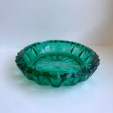 Cendrier en verre vert années 60-70