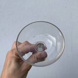 4 champagne coupes in bubbled blown glass, circa 1900