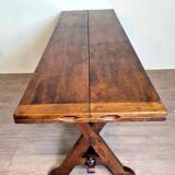 Superb Vintage Brutalist table from the 60s in solid wood