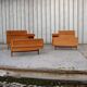 Paire de lit jumeaux et chevets 1950