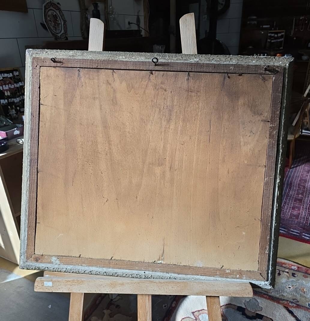 Old painting signed Roger de la Corbières – Seascape in the moonlight