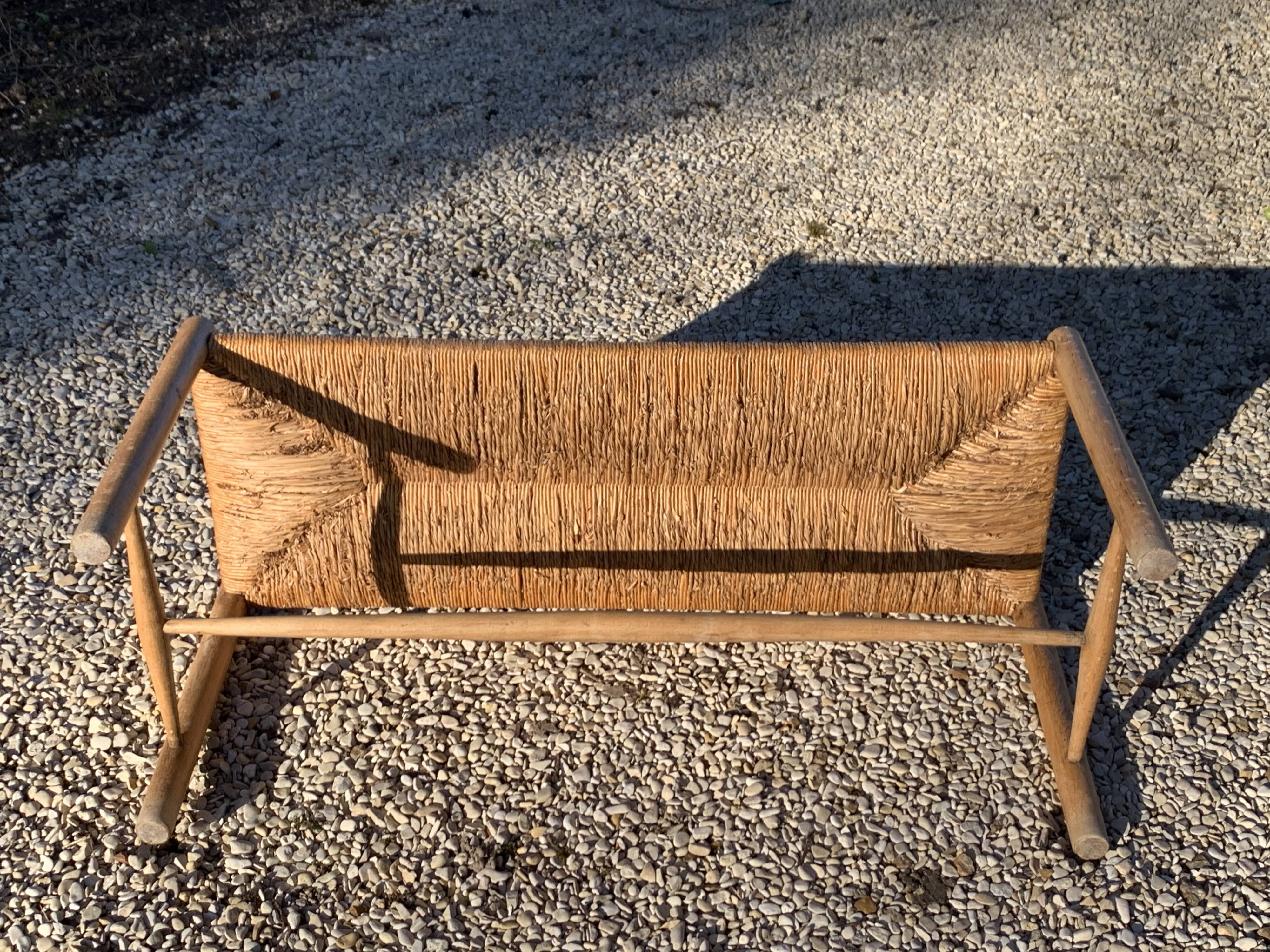 Wooden mulched bench, 3 seats, 50s