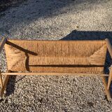 Wooden mulched bench, 3 seats, 50s