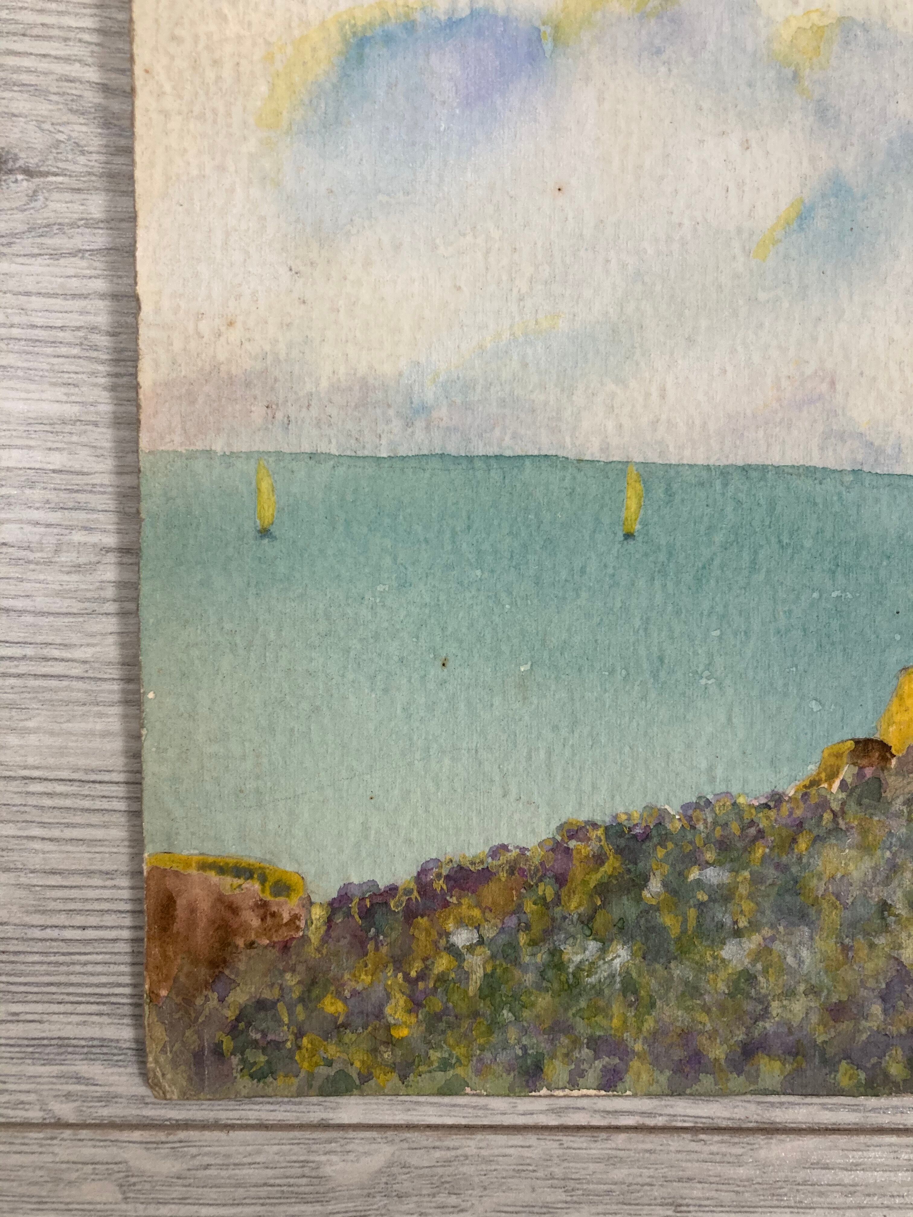 Vintage seaside watercolor
